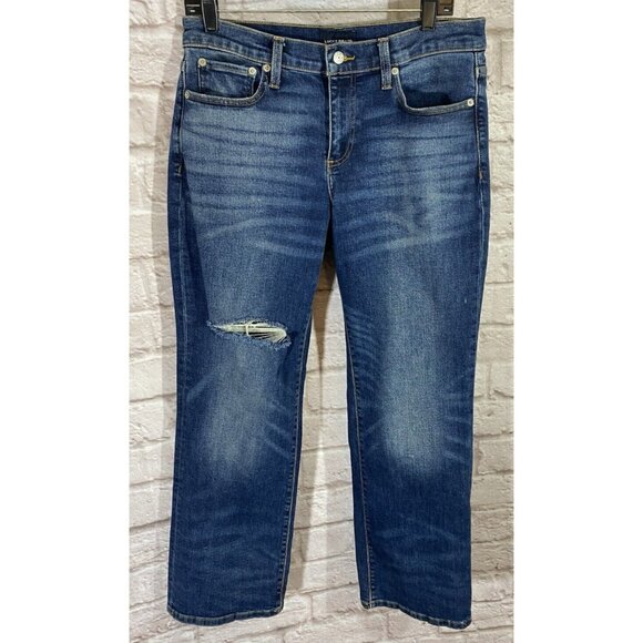 LUCKY BRAND Jeans Women 10/30 Ankle Premium Denim Easy Rider Boot Cut Distressed - Picture 1 of 13